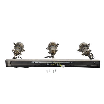 Brilagi - Lustru suspendat pe lanț PYRONIC, 3xE27/40W/230V, bronz/patină