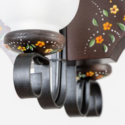 Brilagi - Lustru suspendat pe lanț QUEEN 2xE14/40W/230V fag/wenge