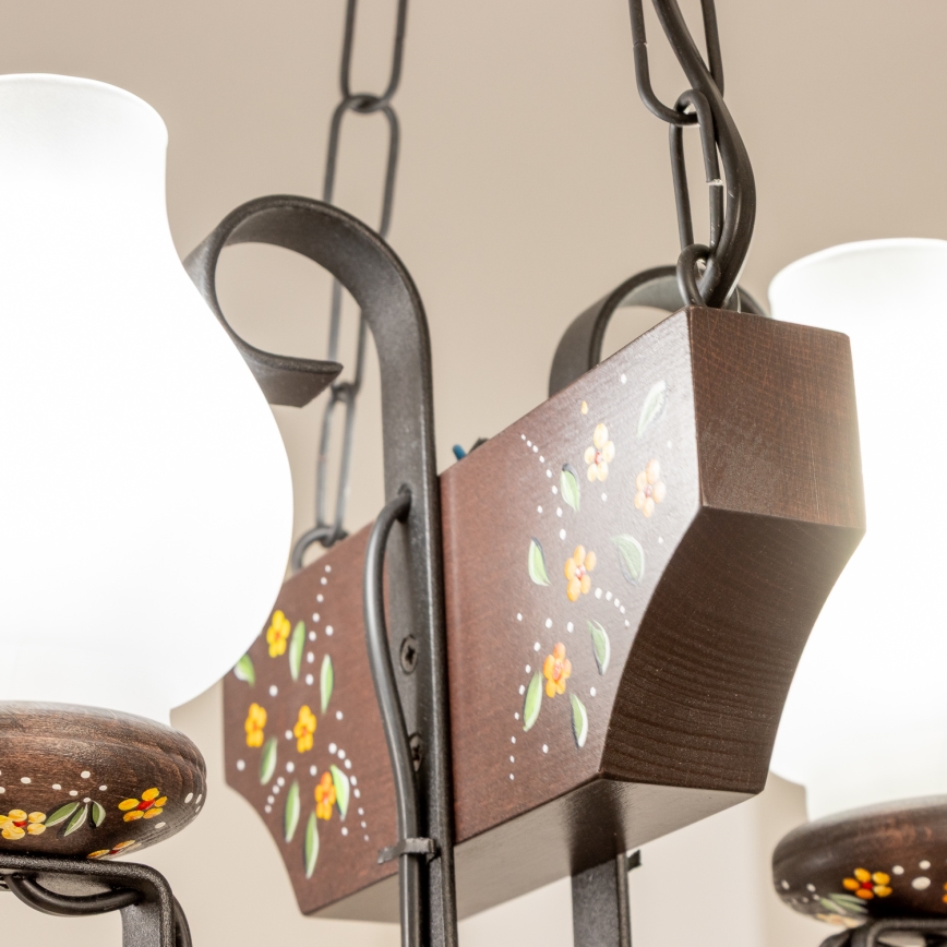 Brilagi - Lustru suspendat pe lanț QUEEN 2xE14/40W/230V fag/wenge