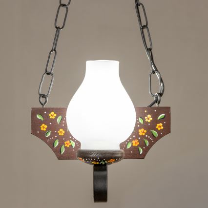 Brilagi - Lustru suspendat pe lanț QUEEN 2xE14/40W/230V fag/wenge