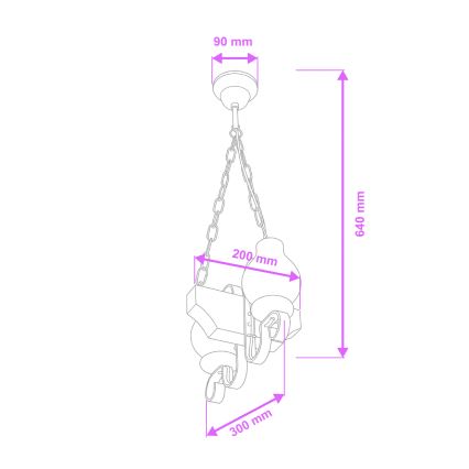 Brilagi - Lustru suspendat pe lanț QUEEN 2xE14/40W/230V fag/wenge