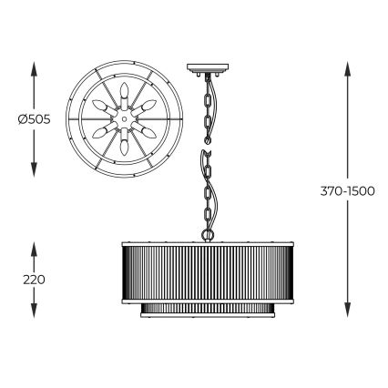 Brilagi - Lustru suspendat pe lanț RAMOS 6xE14/60W/230V auriu