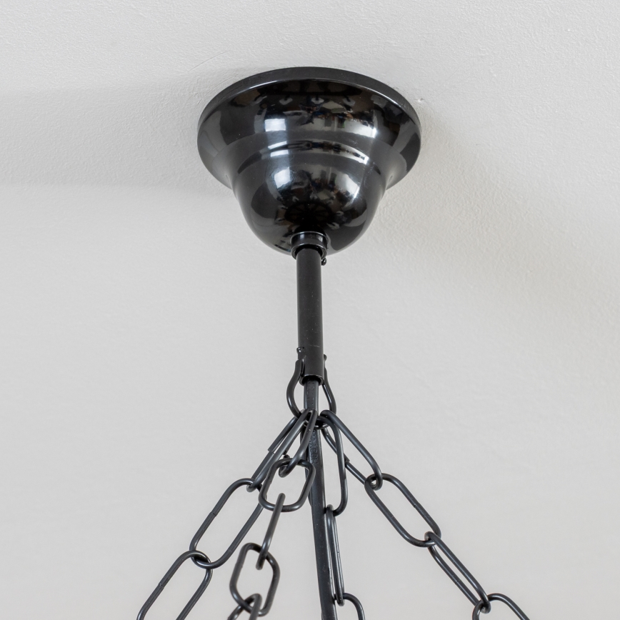 Brilagi - Lustru suspendat pe lanț ROATA, 8 x E14, 40 W, 230 V, diam. 70 cm, fag/nuc