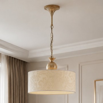 Brilagi - Lustru suspendat pe lanț SAPHIRE 1xE27/15W/230V crem/auriu/patină