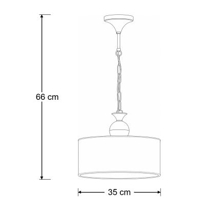 Brilagi - Lustru suspendat pe lanț SAPHIRE 1xE27/15W/230V crem/auriu/patină
