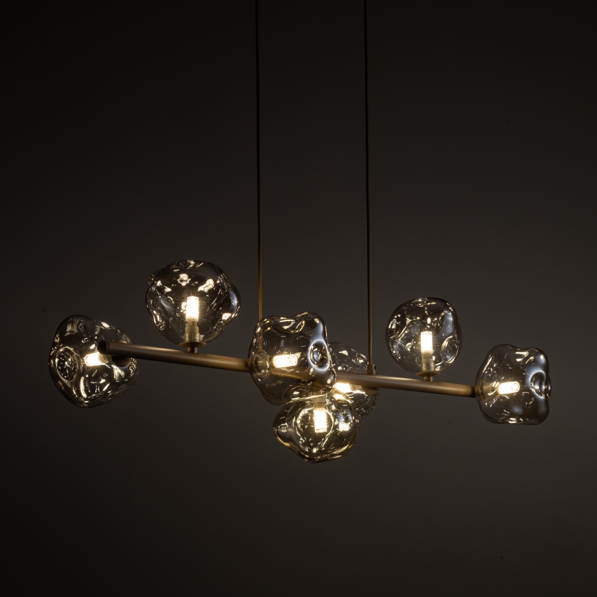 Brilagi - Lustru suspendat VULCANO pe cablu, 7xG9/8W/230V, bej/bej fumuriu