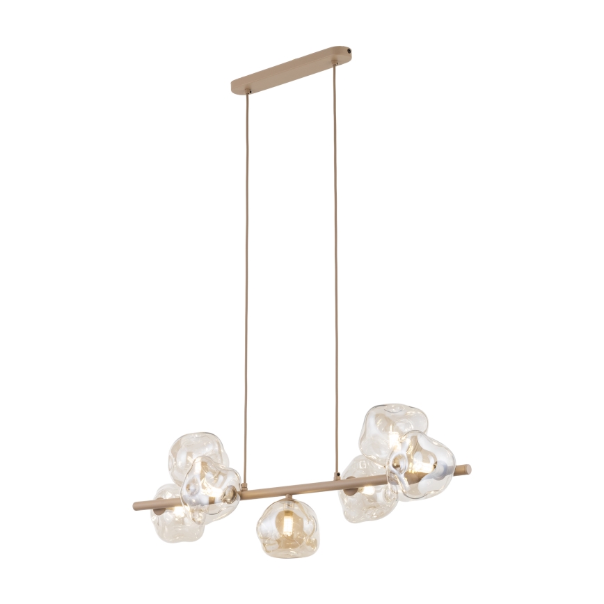Brilagi - Lustru suspendat VULCANO pe cablu, 7xG9/8W/230V, bej/bej fumuriu