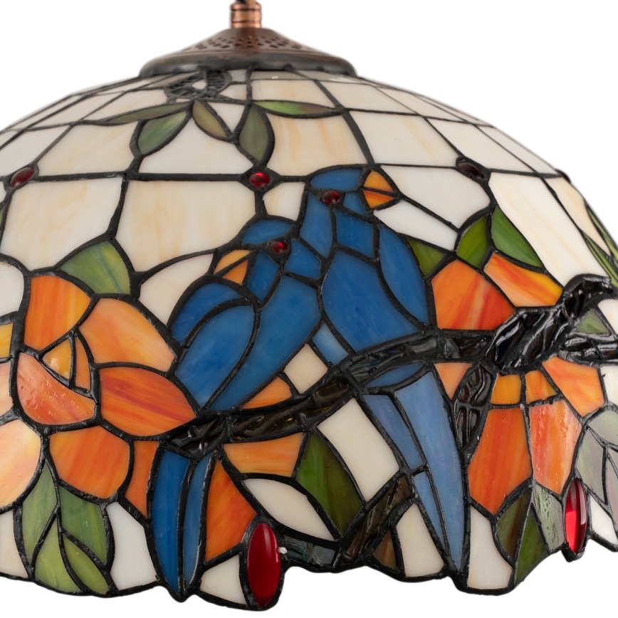 Brilagi - Lustru Tiffany din vitralii JUNGLE, cu lanț, 1x E27/60W/230V, diametru 40 cm