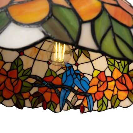 Brilagi - Lustru Tiffany din vitralii JUNGLE, cu lanț, 1x E27/60W/230V, diametru 40 cm