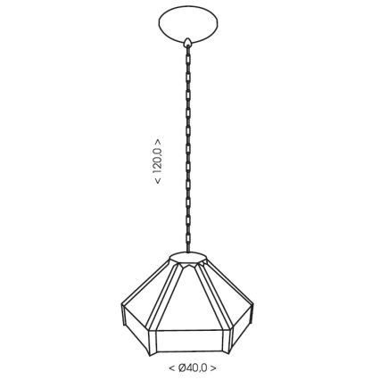 BRILAGI - lustru Tiffany din vitralii, suspendat pe lanț EMERALD 1xE27/60W/230V Ø 40 cm