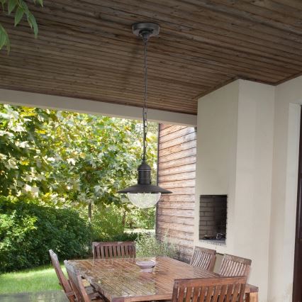 Brilagi MOLDE - lampă suspendată pentru exterior, 1xE27/60W, IP44, negru