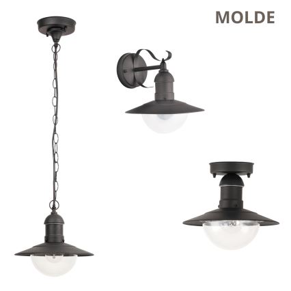 Brilagi MOLDE - lampă suspendată pentru exterior, 1xE27/60W, IP44, negru