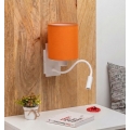 Brilagi - NUBILA Lampă LED flexibilă de perete 1xE27/25W/230V + LED/3W albă/portocalie