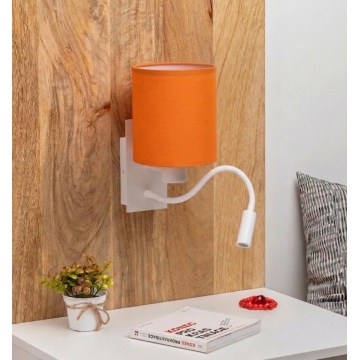 Brilagi - NUBILA Lampă LED flexibilă de perete 1xE27/25W/230V + LED/3W albă/portocalie