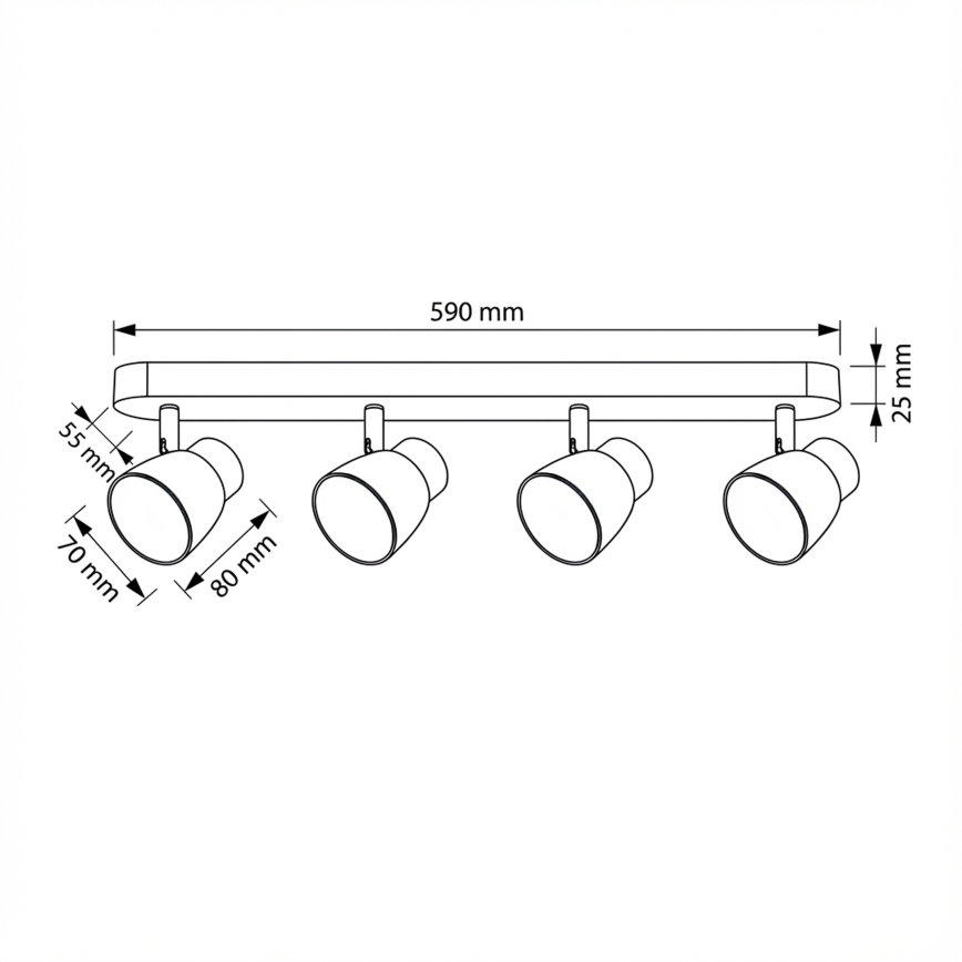 Brilagi - Spot LED RGBW dimmabil NUGGET 4x GU10/6W/230V 3000K negru/auriu + telecomandă