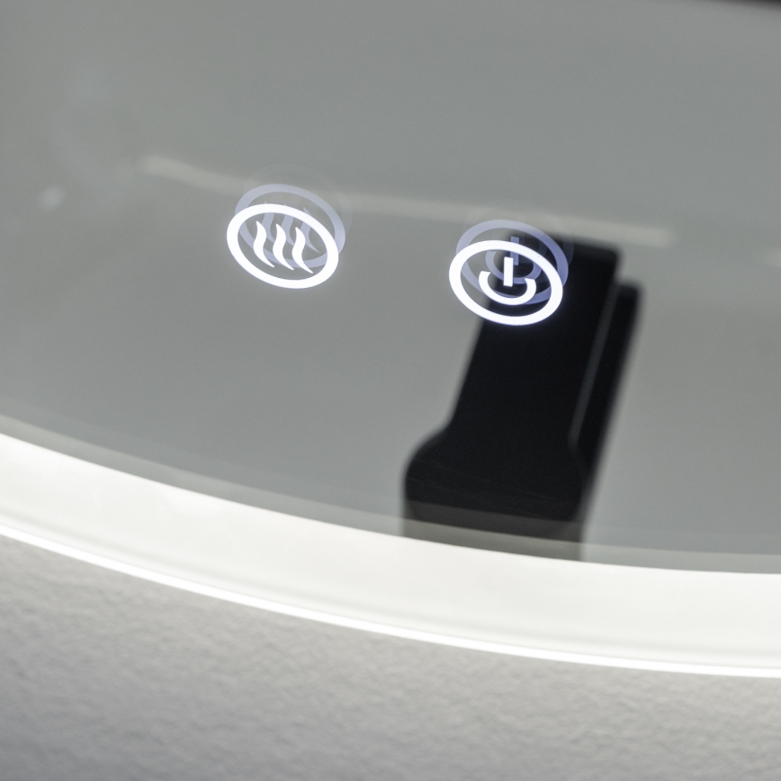 Brilagi - Oglindă încălzită pentru baie CLARA ECO, LED 12W, 230V, Ø 60 cm, IP44, CRI 90, reglabilă + CCT