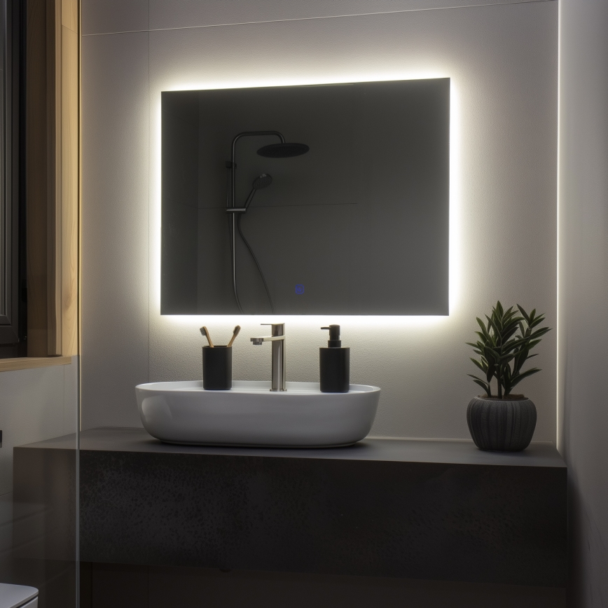 Brilagi - Oglindă de baie LED LUCE, 28W/230V, 60x80 cm, IP44, CRI 90, reglabilă + CCT