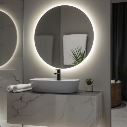 Brilagi - Oglindă LED pentru baie LUNA, 26W/230V, Ø 80 cm, IP44, CRI 90, reglabilă + CCT