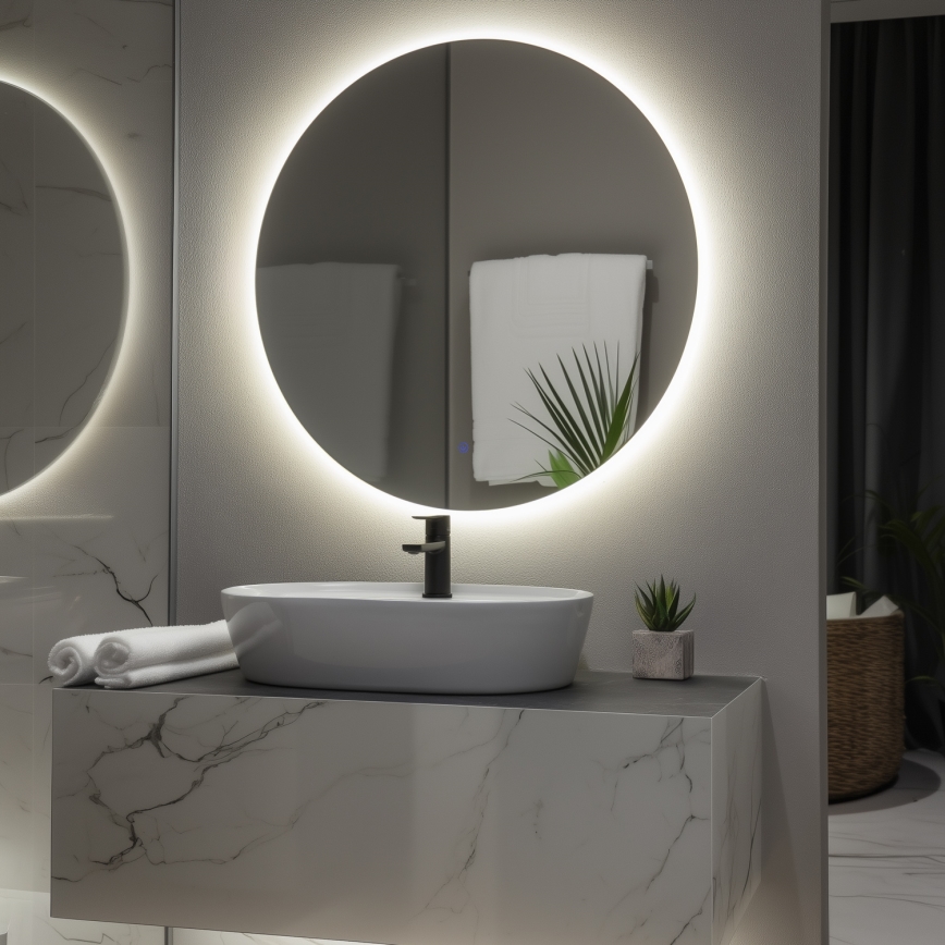 Brilagi - Oglindă LED pentru baie LUNA, 26W/230V, Ø 80 cm, IP44, CRI 90, reglabilă + CCT