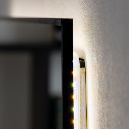 Brilagi - Oglindă de baie LED SUELLO LED/28W/230V 60x80 cm, neagră, IP44, CRI 90, reglabilă în intensitate + CCT