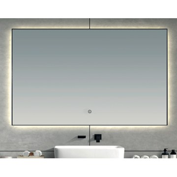 Brilagi - Oglindă de baie LED SUELLO LED/30W/230V 60x90 cm neagră IP44 CRI 90 reglabilă + CCT