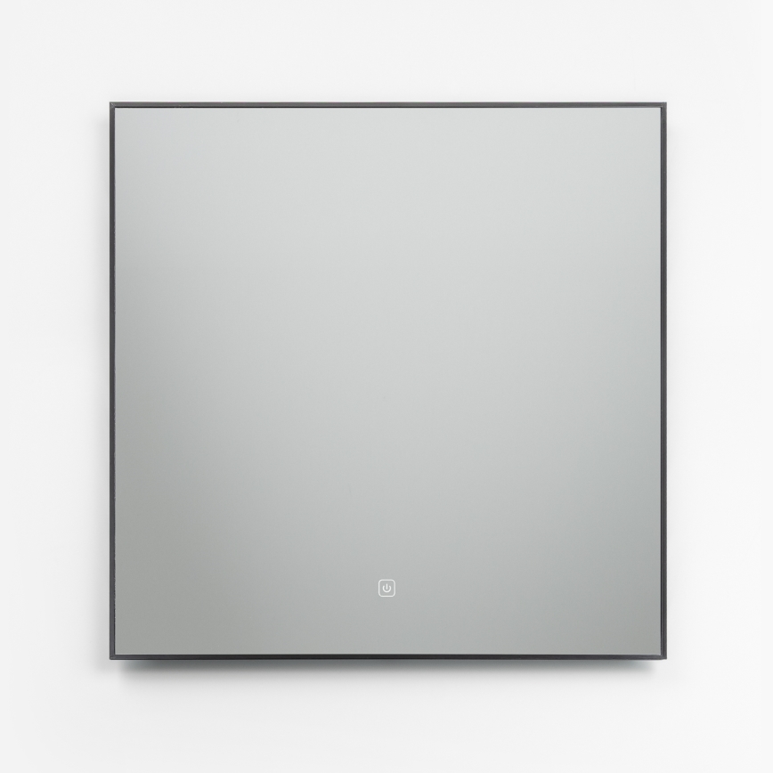 Brilagi - Oglindă de baie LED SUELLO, 24W/230V, 60 x 60 cm, neagră, IP44, CRI 90, cu reglaj de intensitate și CCT