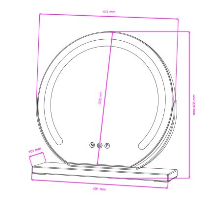 BRILAGI - Oglindă de machiaj LED reglabilă CALIFORNIA LED/14W/230V 3000/4000/6500K 44x40 cm albă