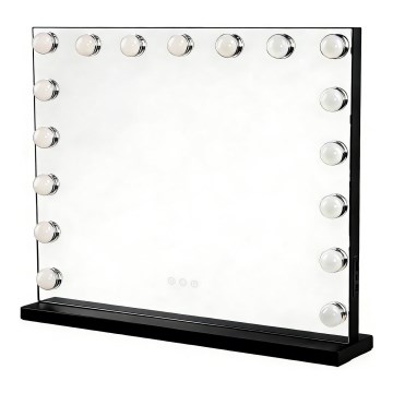 Brilagi - Oglindă de machiaj cu LED reglabilă HOLLYWOOD LED/15W/230V 3000/4000/6500K 60x50 cm neagră