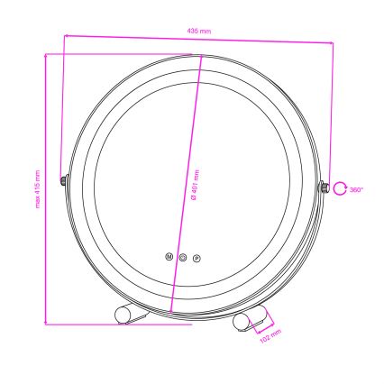 BRILAGI - Oglindă de machiaj LED reglabilă CALIFORNIA LED/17W/230V 3000/4000/6500K Ø 42 cm albă