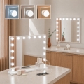 BRILAGI - Oglindă de machiaj LED cu reglare a intensității HOLLYWOOD LED/15W/230V CCT + 2x USB 60x50 cm albă