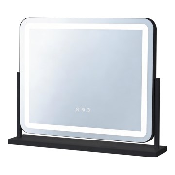 Brilagi - Oglindă de machiaj LED reglabilă ARIZONA, 25 W, 230 V, 3000/4000/6500 K, 55x44 cm, neagră