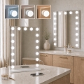 BRILAGI - Oglindă de machiaj LED reglabilă HOLLYWOOD LED/15W/230V CCT + 2x USB 55x77 cm albă