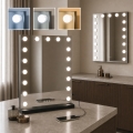 BRILAGI - Oglindă de machiaj LED reglabilă HOLLYWOOD LED/15W/230V CCT + 2x USB 55x77 cm negru