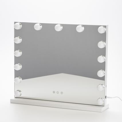 BRILAGI - Oglindă de machiaj LED reglabilă HOLLYWOOD LED/15W/230V CCT + USB albă
