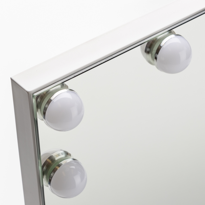 BRILAGI - Oglindă de machiaj LED reglabilă HOLLYWOOD LED/15W/230V CCT + USB albă
