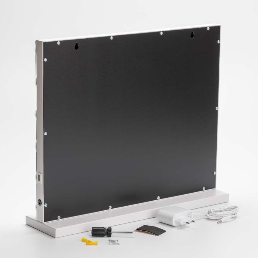 BRILAGI - Oglindă de machiaj LED reglabilă HOLLYWOOD LED/15W/230V CCT + USB albă