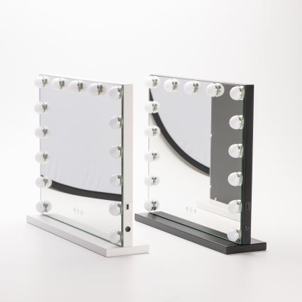 BRILAGI - Oglindă de machiaj LED reglabilă HOLLYWOOD LED/15W/230V CCT + USB albă
