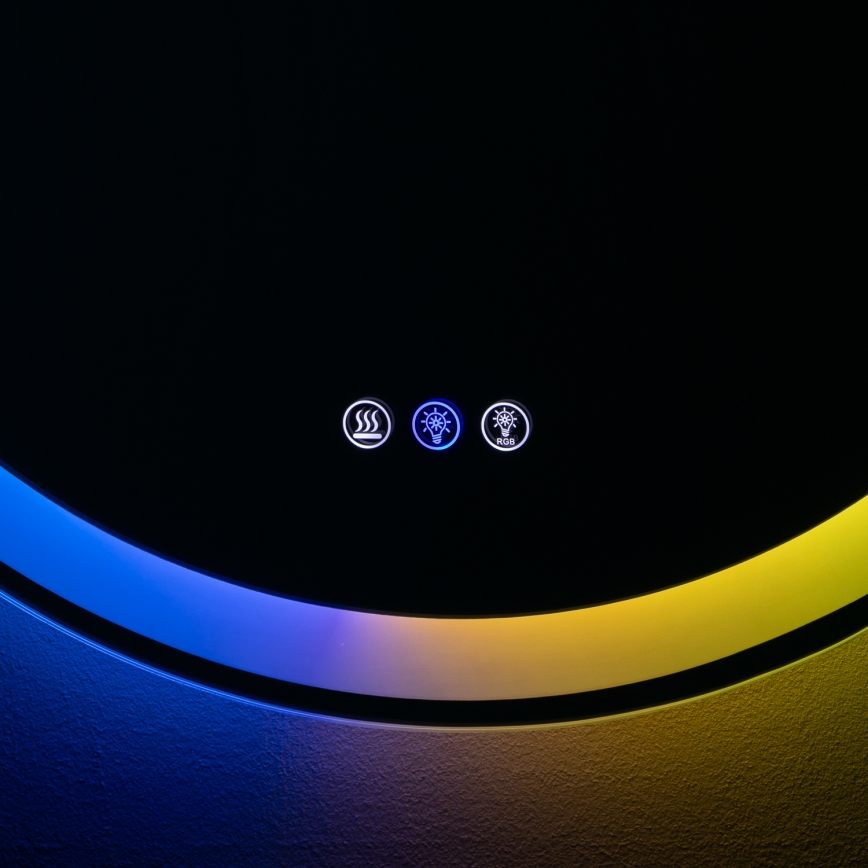 Brilagi - Oglindă de baie încălzită LED RGBW AVA PRO LED/18W/230V Ø 60 cm IP44 CRI 90 reglabilă + CCT