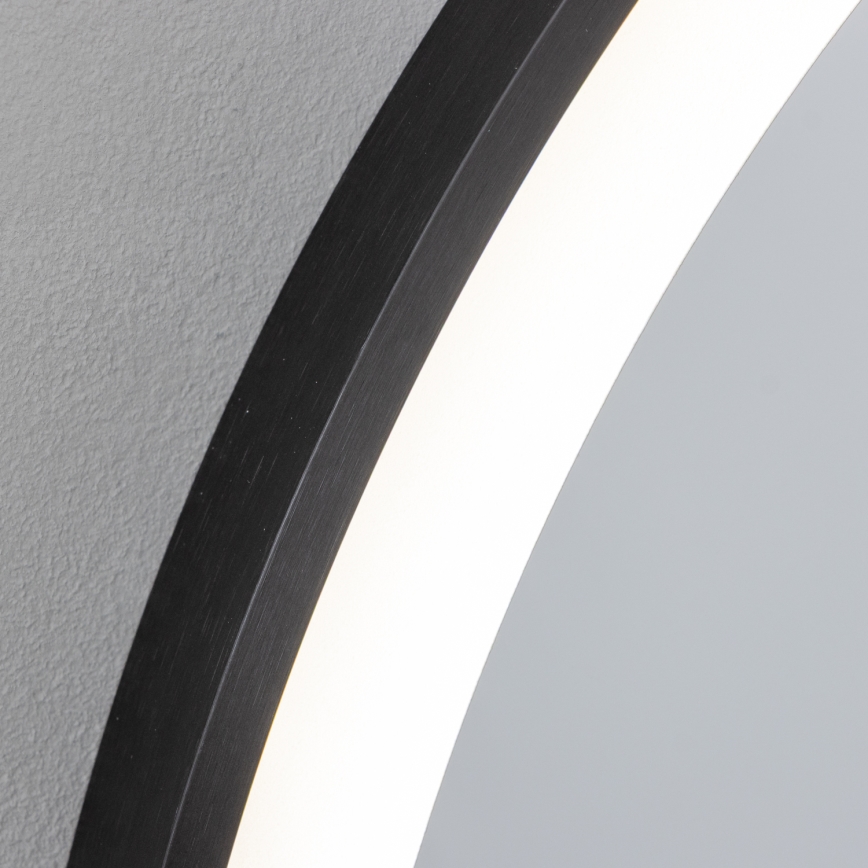 Brilagi - Oglindă LED pentru baie ASTI, 19 W / 230 V, Ø 60 cm, neagră, IP44, CRI 90, reglabilă + CCT