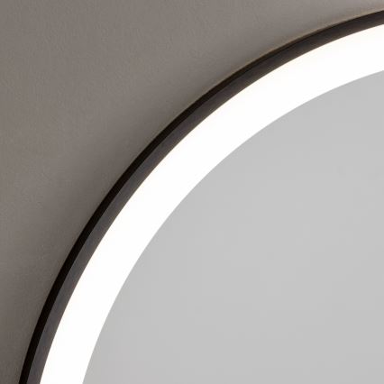 Brilagi - Oglindă LED pentru baie ASTI, 19 W / 230 V, Ø 60 cm, neagră, IP44, CRI 90, reglabilă + CCT