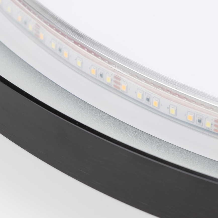 Brilagi - Oglindă LED pentru baie ASTI, 19 W / 230 V, Ø 60 cm, neagră, IP44, CRI 90, reglabilă + CCT