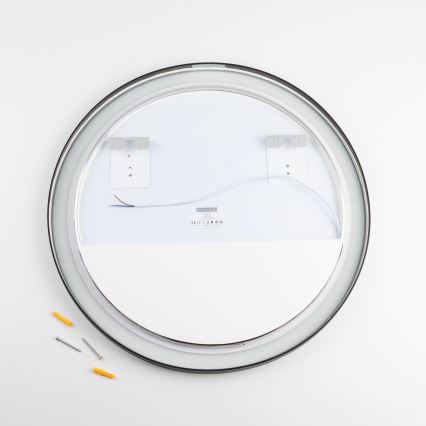 Brilagi - Oglindă LED pentru baie ASTI, 19 W / 230 V, Ø 60 cm, neagră, IP44, CRI 90, reglabilă + CCT