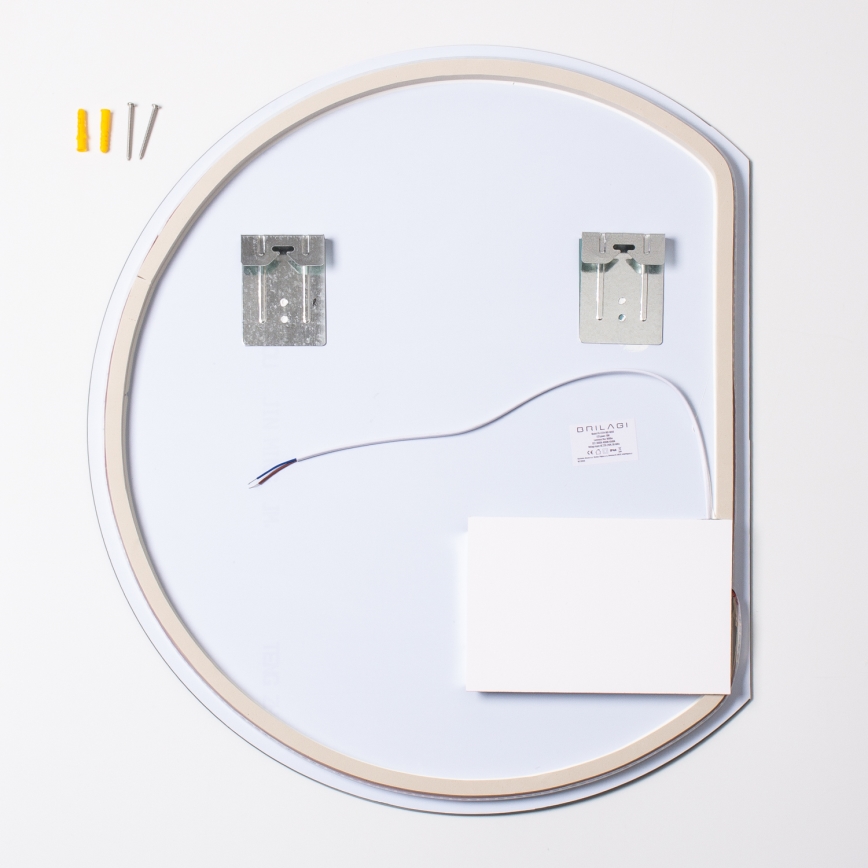 Brilagi - Oglindă LED pentru baie MEZZO, 18 W, 230 V, 60 x 50 cm, IP44, CRI 90, dimabilă + CCT (temperatură de culoare reglabilă)