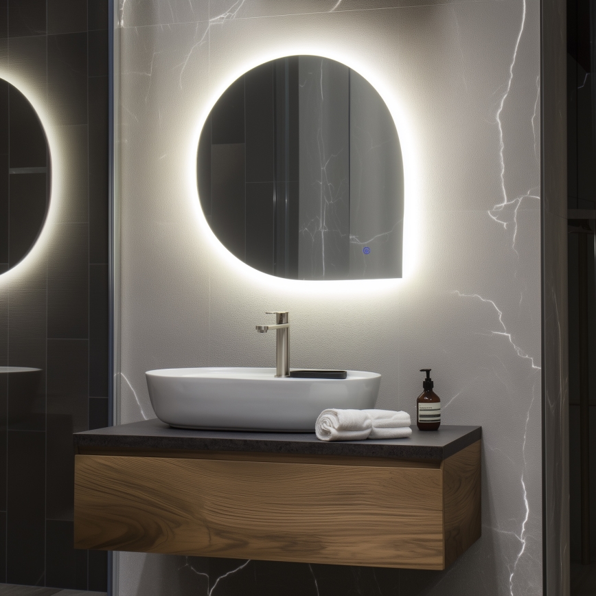 Brilagi - Oglindă LED pentru baie RICADI, LED 19W/230V, 60x60 cm, IP44, CRI 90, reglabilă + CCT
