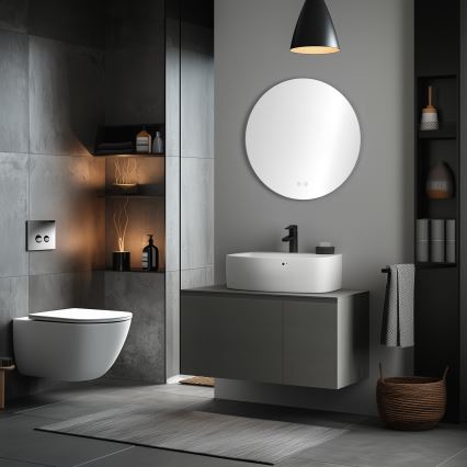 Brilagi - Oglindă LED de baie încălzită DEMI PRO, 20W, 230V, Ø 60 cm, IP44, CRI 90, dimabilă + CCT