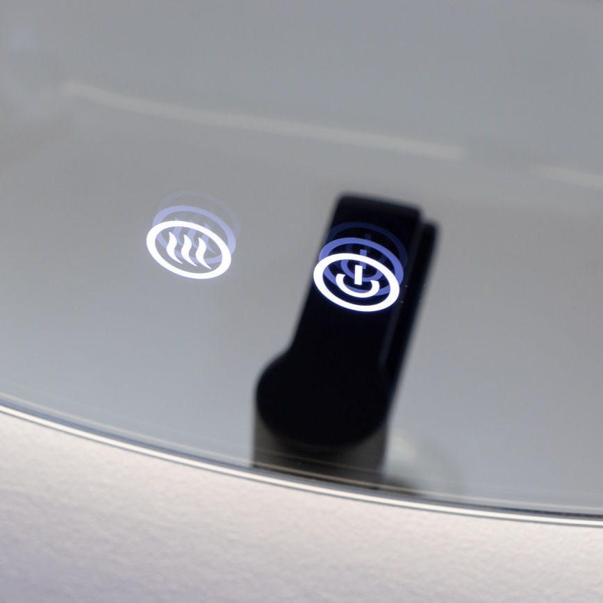 Brilagi - Oglindă LED de baie încălzită DEMI PRO, 20W, 230V, Ø 60 cm, IP44, CRI 90, dimabilă + CCT