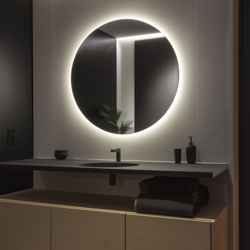 Brilagi - Oglindă de baie LED LUNA, Ø100 cm, 32 W, 230 V, IP44, CRI 90, reglabilă, CCT