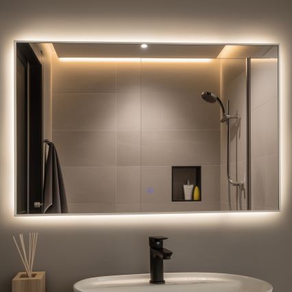 Brilagi - Oglindă LED pentru baie DESIO LED/30W/230V 60 x 90 cm, argintie, IP44, CRI 90, reglabilă + CCT