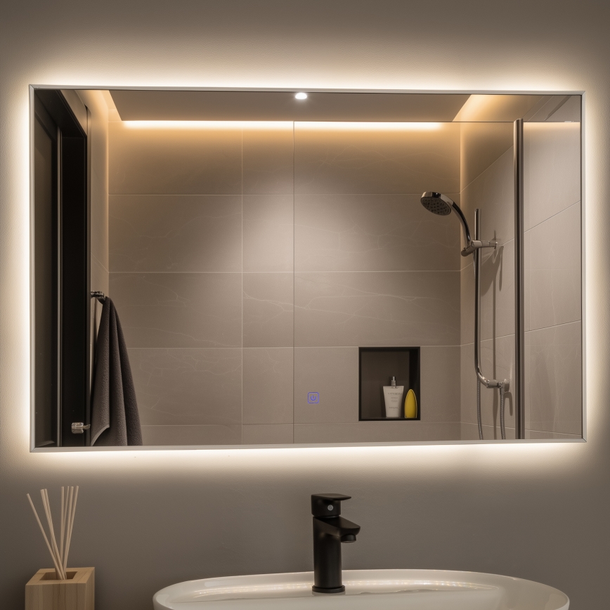 Brilagi - Oglindă LED pentru baie DESIO LED/30W/230V 60 x 90 cm, argintie, IP44, CRI 90, reglabilă + CCT