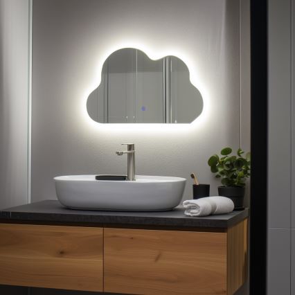 Brilagi - Oglindă LED de baie NUVOLA, 19W, 230V, 37x60 cm, IP44, CRI 90, reglabilă + CCT
